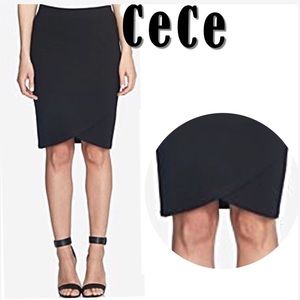 CeCe, Tulip Hem Black Skirt